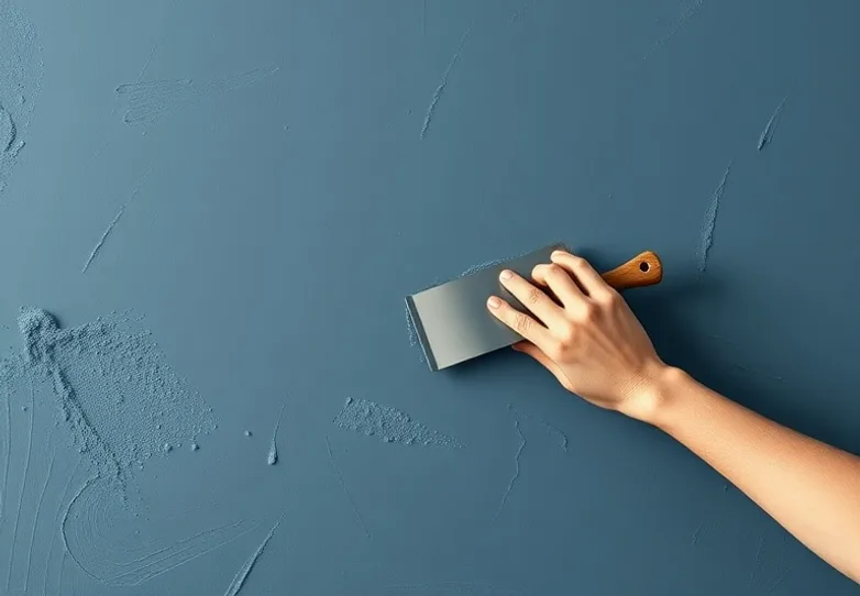 Application d'un enduit décoratif à la lisseuse sur un mur